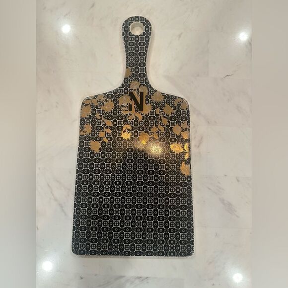 Anthropologie Eliza Tile Monogram Cheese Board Letter N - Picture 1 of 13